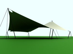 3D 6-angle shade sail model