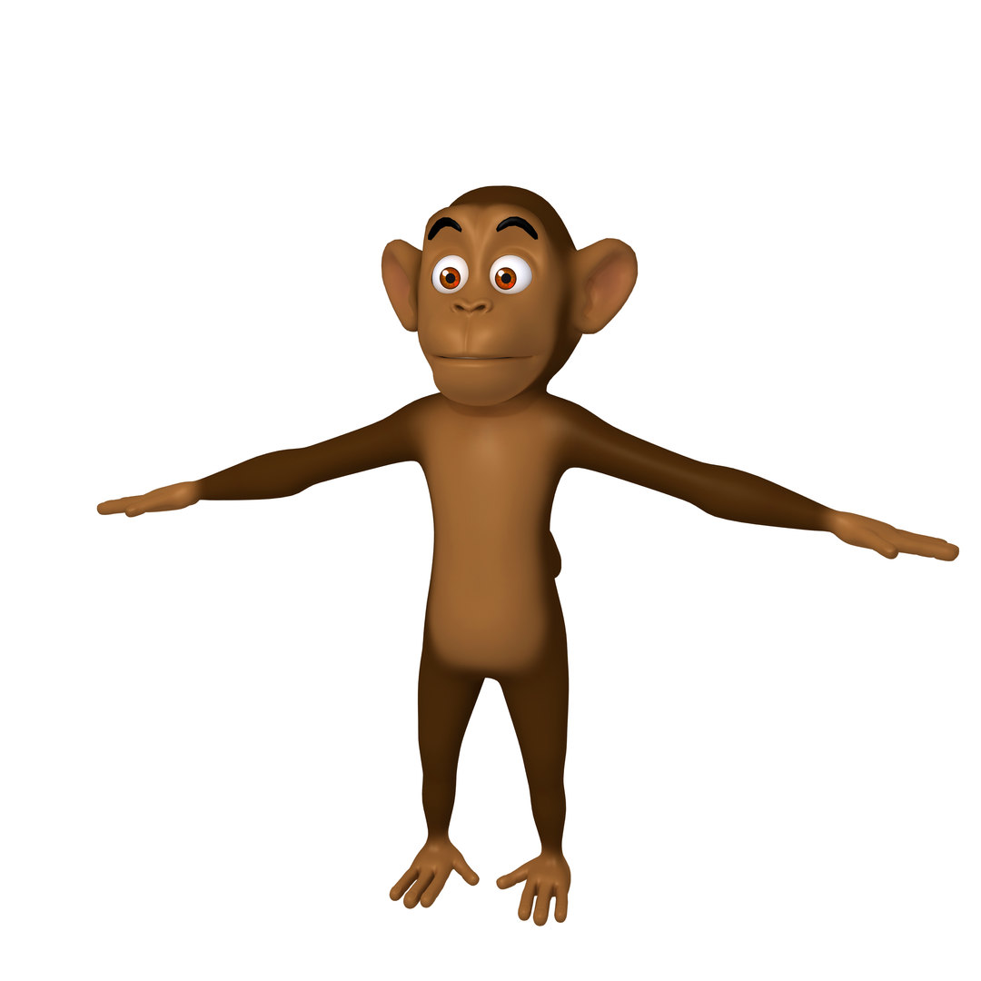 Monkey cartoon character 3D model TurboSquid 1485592