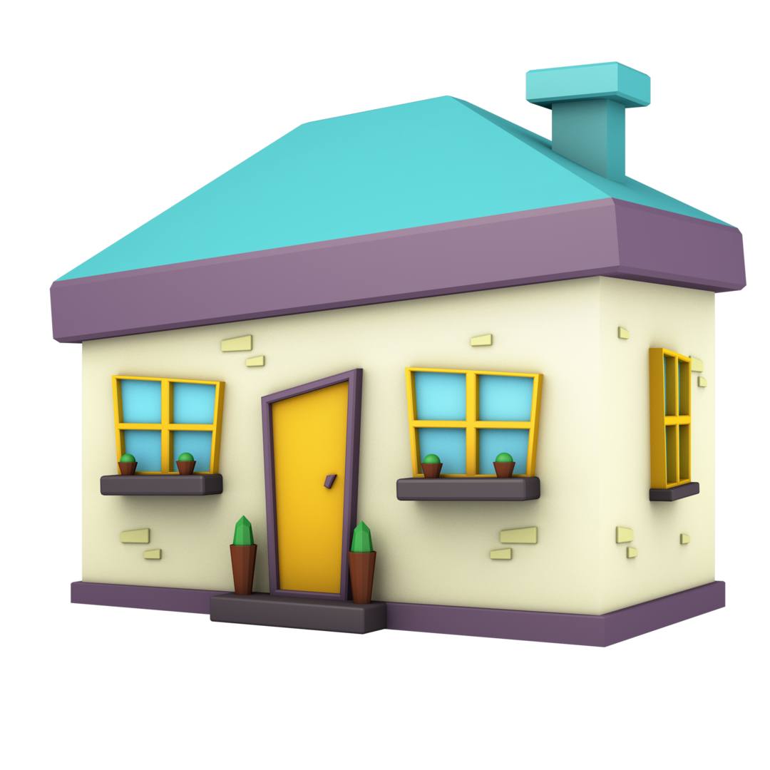 漂亮的房子卡通房子, 房子剪貼畫, 獨棟別墅, 綺麗素材圖案，PSD和PNG圖片免費下載