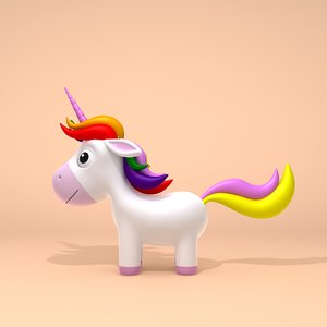 unicorn cartoon character model