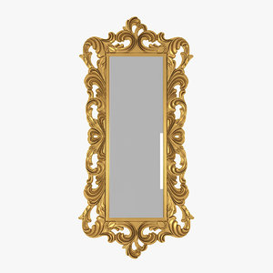 baroque carved mirror 3D