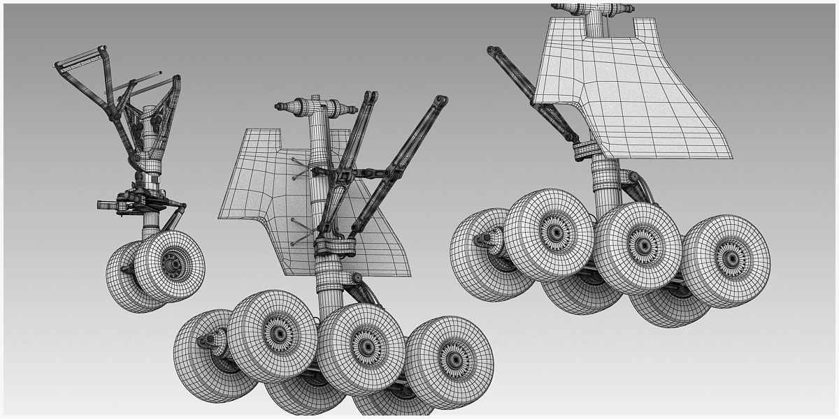 Airbus a350 landing gears model - TurboSquid 1485829