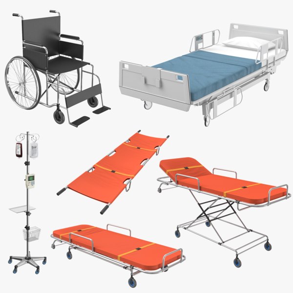 medical 01 stretcher blood 3D model