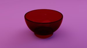 red glass bowl 3D model