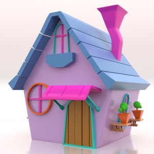 3D cute toy house cartoon