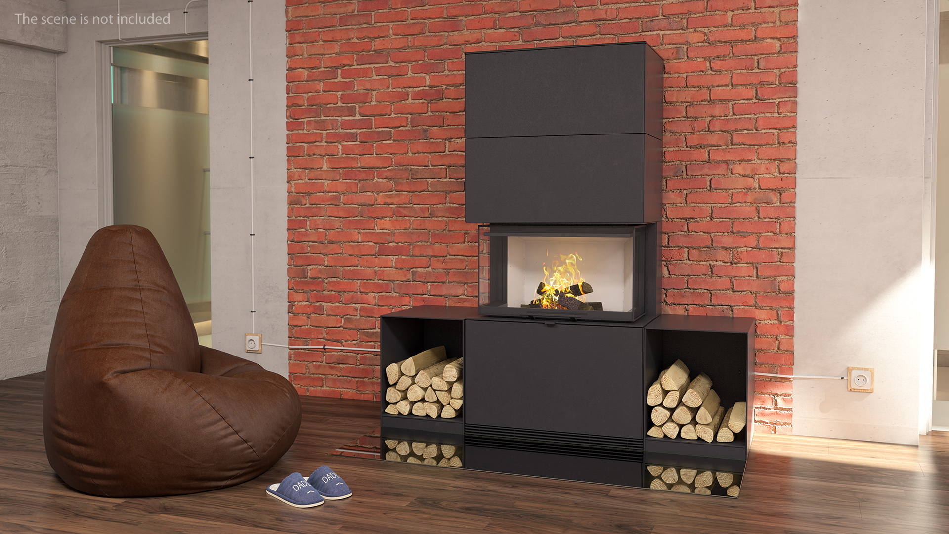 3d Wood Burning Fireplace Contura Model Turbosquid 1486382