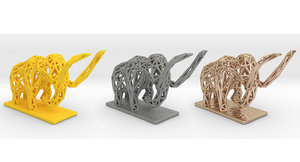 3D mammoth extinct elephants model