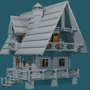 house log 3D model