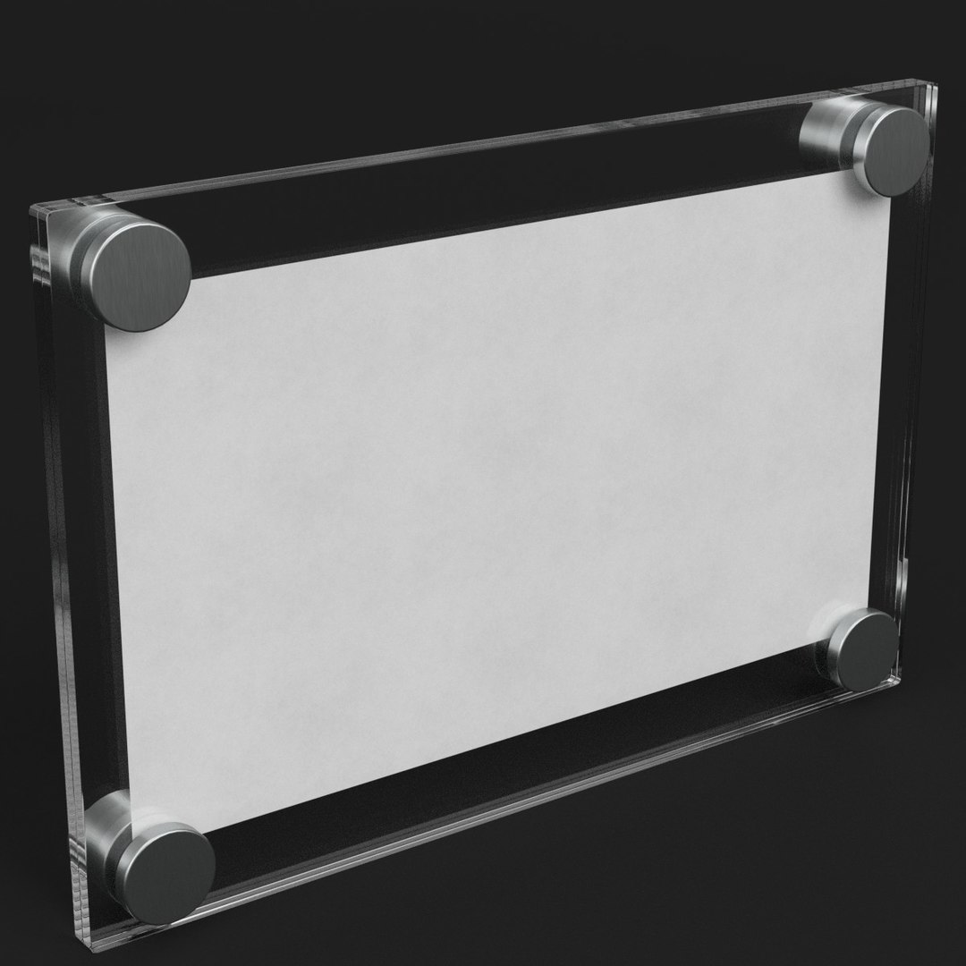 Wall mounted glass plate 3D model TurboSquid 1486970