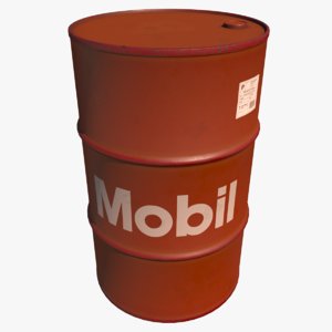 3D barrel mobil oil