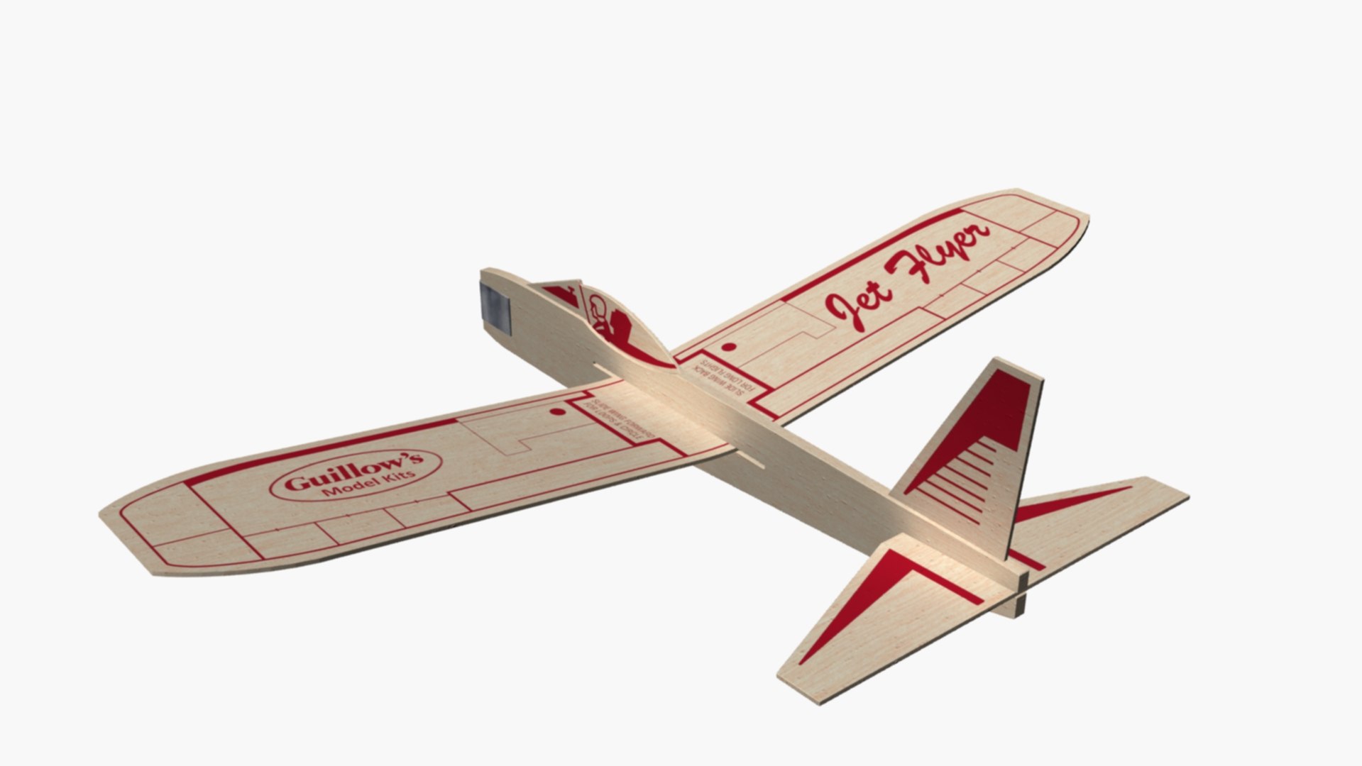 Balsa wood glider airplane toy model TurboSquid 1487322