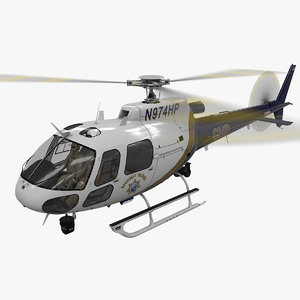 3D helicopter as-350 california highway model