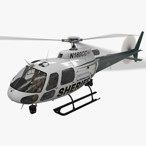 helicopter as-350 hillsborough sheriff 3D