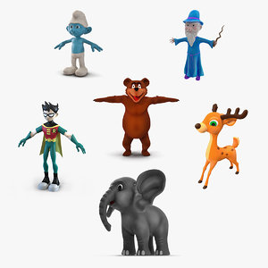 3D cartoon characters 3 model