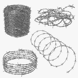 3D realistic barbed wire model