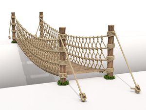 rope suspension bridge 3D