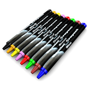 3D crayons colors