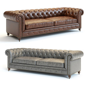 kensington leather sofa 3D model