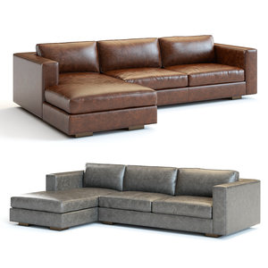 3D maddox leather sectional sofa model