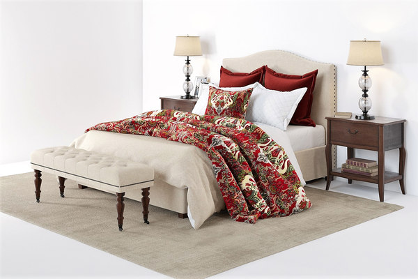 Modelo 3d Pottery Barn Cama Raleigh Beige Turbosquid 1488319