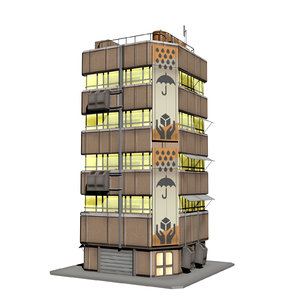 3D futuristic apartment building
