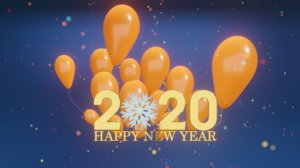 3D happy new year 2020