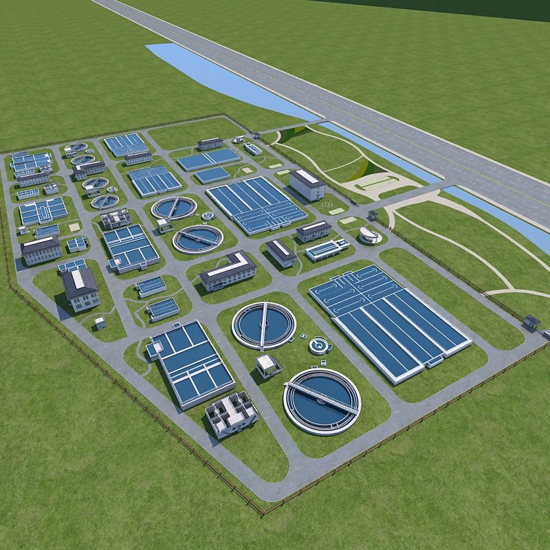 Sewage water treatment station 3D model TurboSquid 1488703