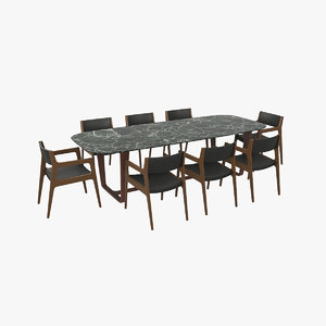 3d Round Dining Table Models Turbosquid