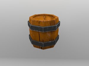 3D model wooden barrels