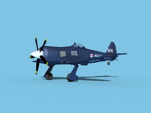 propeller hawker sea fury 3D model