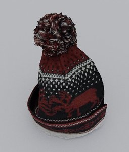 3D model photo scanned woollen christmas hat