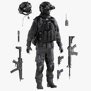 military uniform equipment model