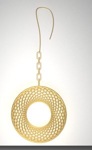 gold earrings 3D model