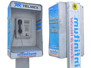 3D telephone box mexico model