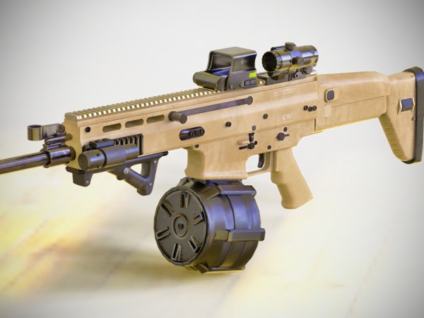 Fn Scar H Mit Aufsatzen Sehr Detailliert Pbr 3d Modell 3d Modell Turbosquid 1488401