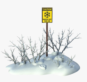 sign ice warning 3D model