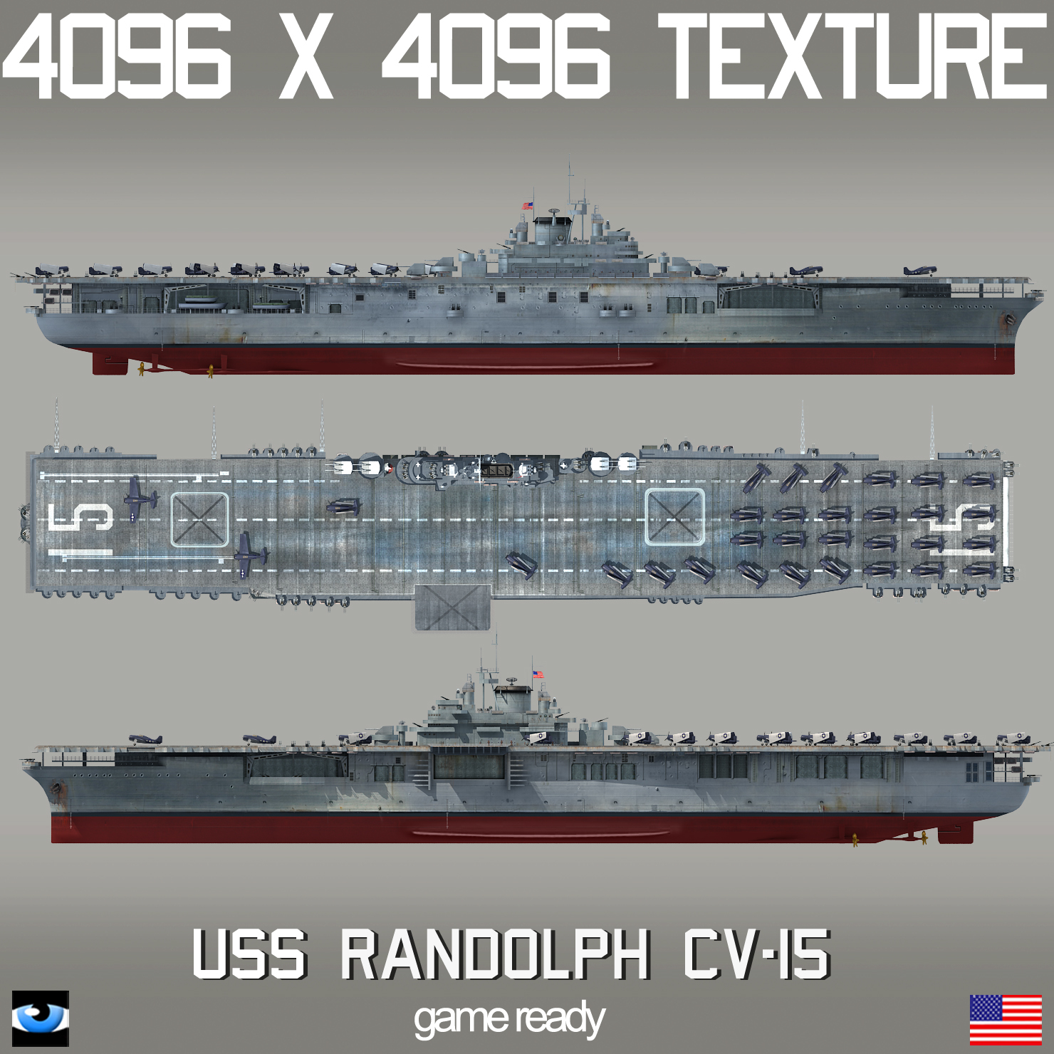 3D uss randolph cv-15 cv - TurboSquid 1489576