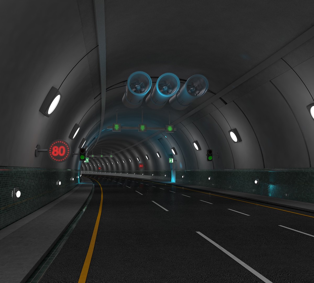 隧道公路3D模型 - TurboSquid 1484816