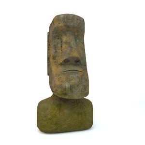 3D model moai statue