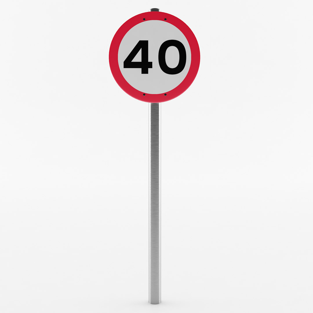 3D european speed limit sign model - TurboSquid 1490058