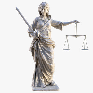 3D justice lady statue model
