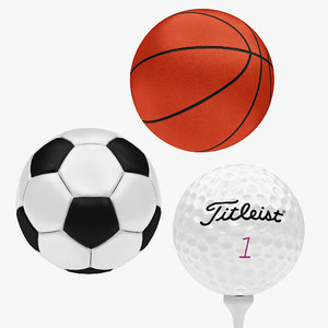 ball basketball soccer golf 3D