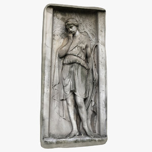 bas-relief woman bow 3D