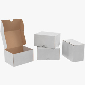 3D cardboard box 06 rigged model