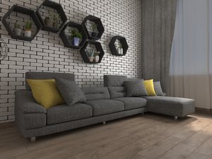 3D model modern sofa