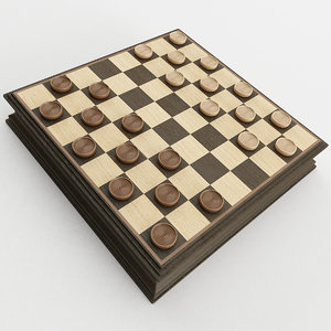checkers set wood model