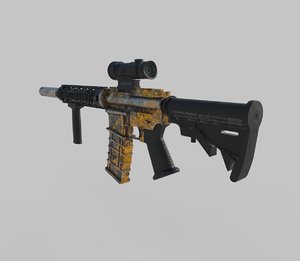 m4 assault worn rifle 3D model