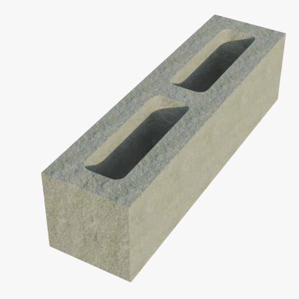 3d 14x4x4 cinder block 1
