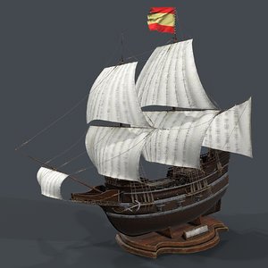 3D galleon ships oceans