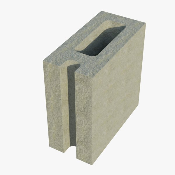 8x4x8 corner cinder block model